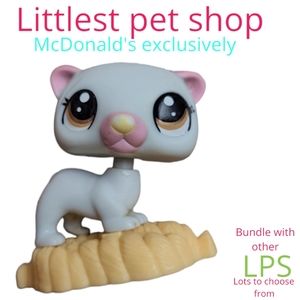 Hasbro Littlest Pet Shop MCDONALD'S grey pink hampster collectible toy